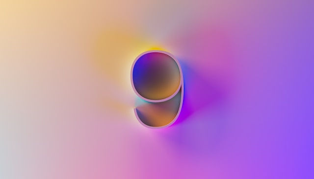 number 9 in purple background