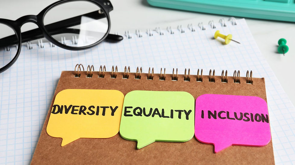 Diversity, Equality. Inclusion on notebook