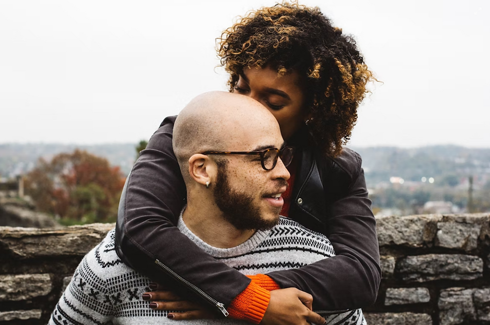 lovely couple outside on a cold weather