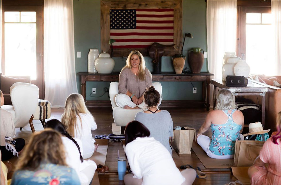 A photo of Darci Jean Brown on a group session.
