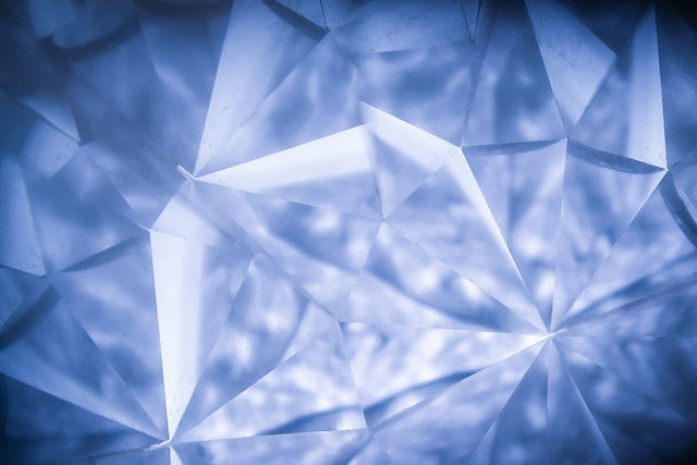 White & blue crystal