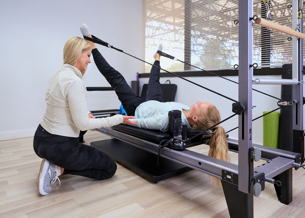 woman exercising with her coach