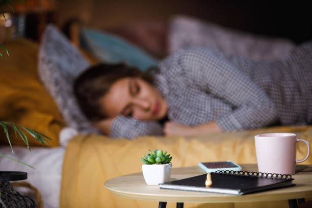 girl sleeping in her cozy bed