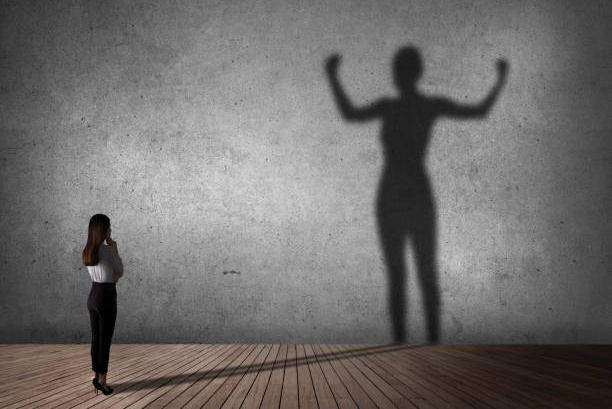 Businesswoman powerful of shadow