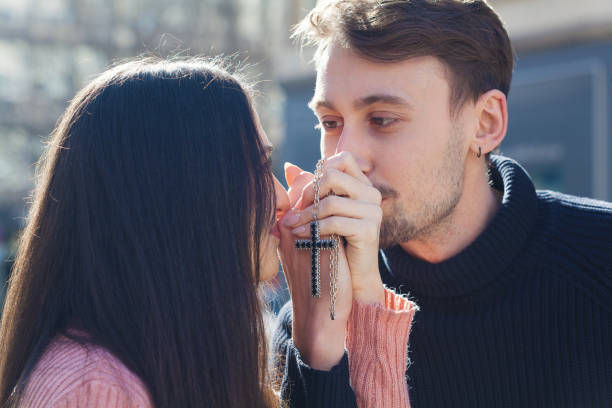Religious couple praying.