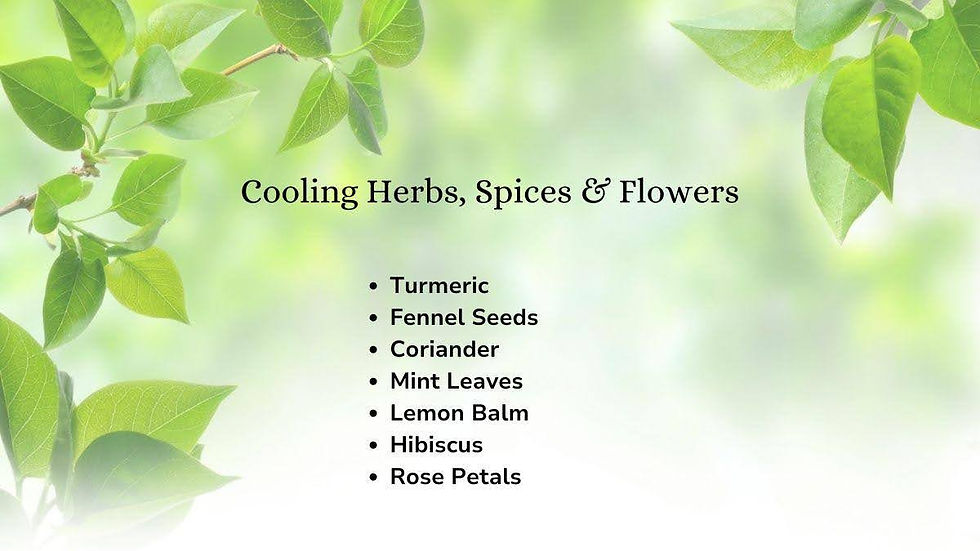 cooling herbs, spices & flowers