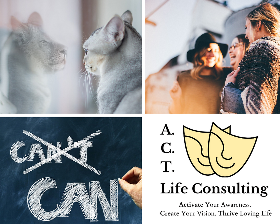 collage photo of animal, words and human.
