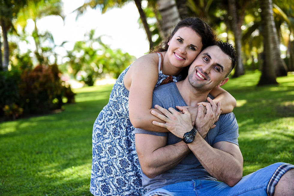 Happy couple at the park.