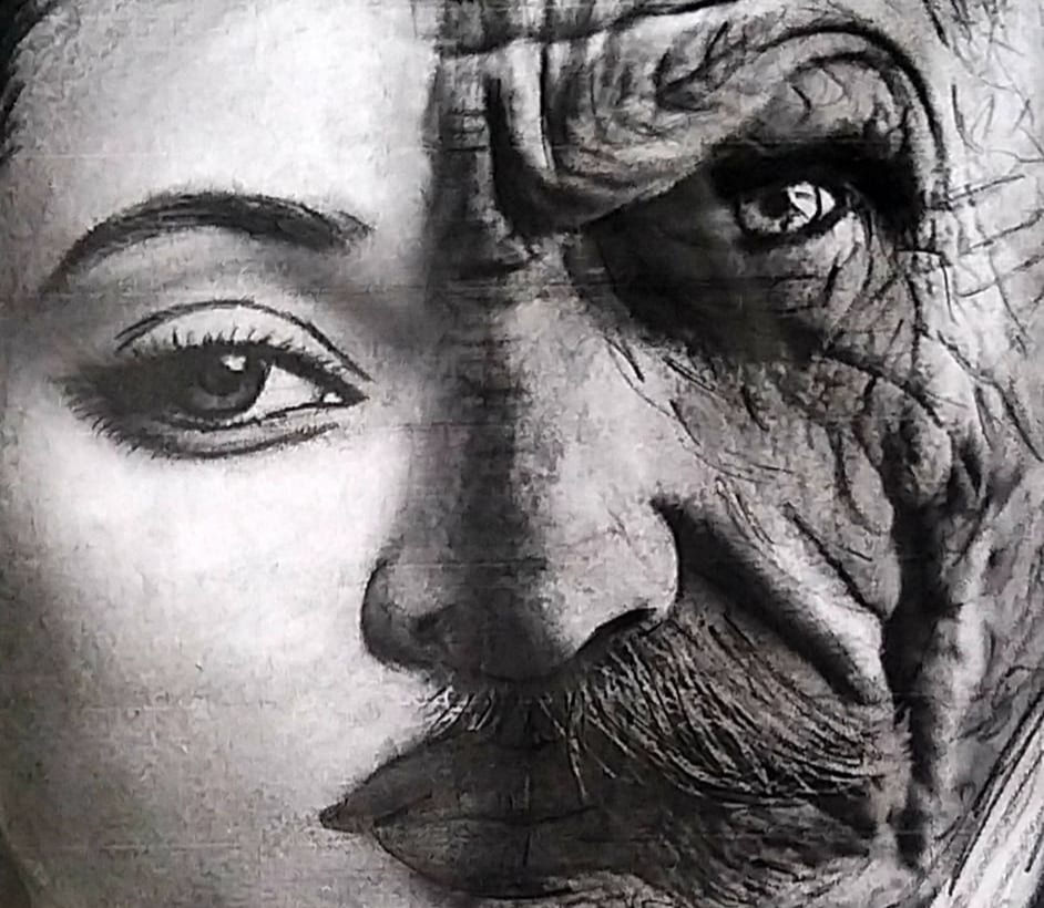 sketch of human on dark side personality