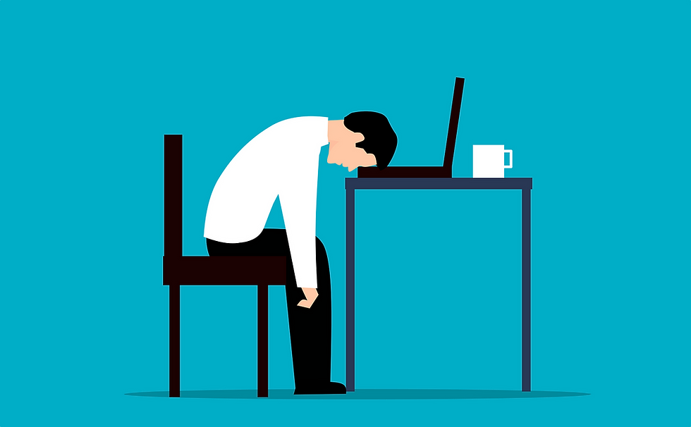 Employee desk stress.