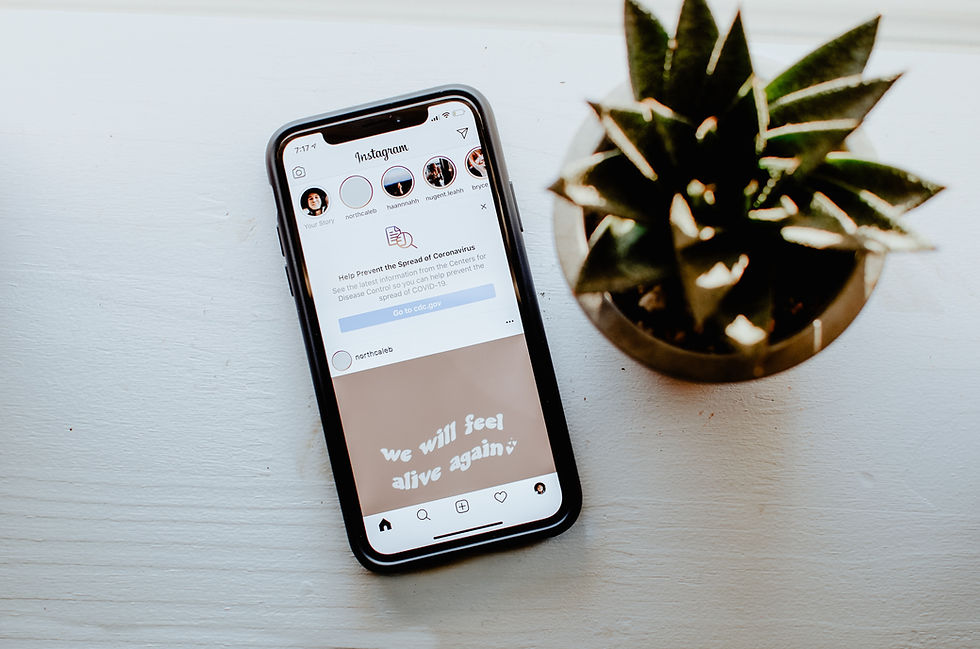a phone and the website in instagram