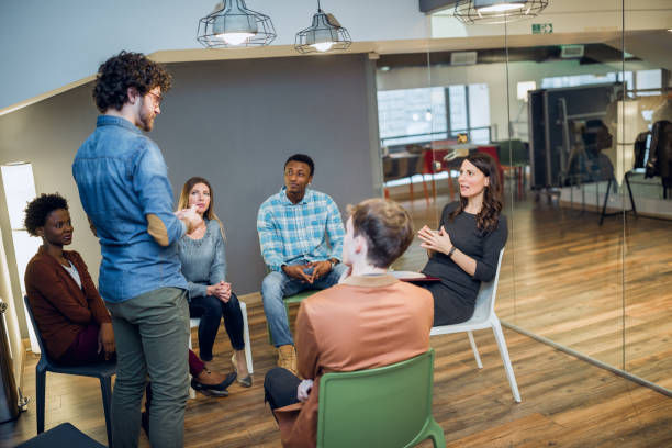 Group of young people on group therapy