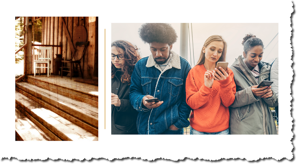 group of people holding smartphones not talking to each other.