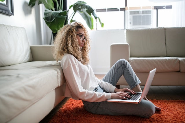 Small business owners working on computer